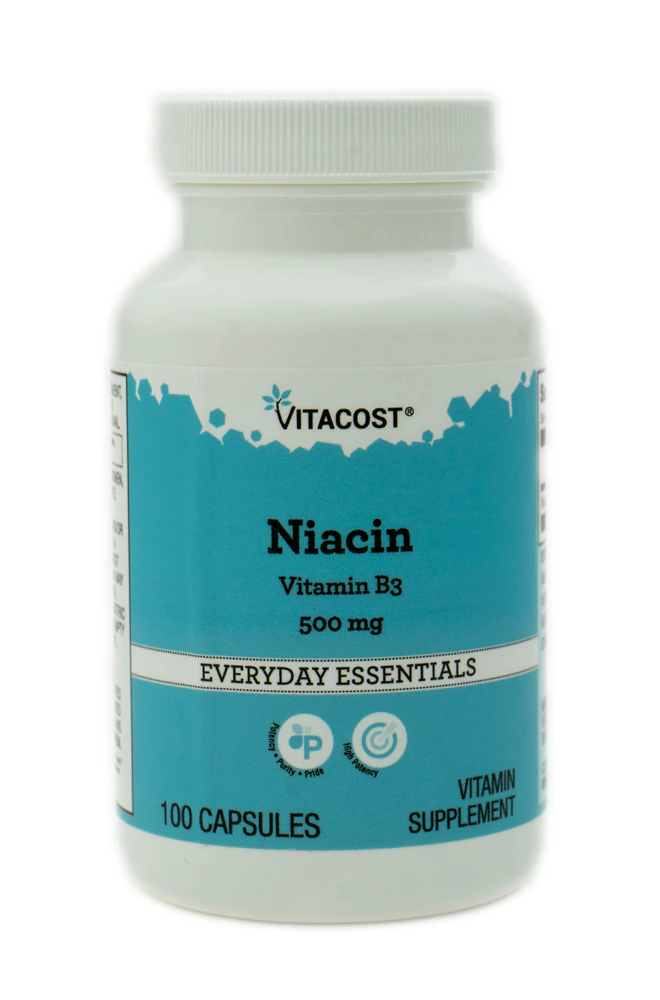 Vitacost Niacin - Vitamin B3 -- 500 mg - 100 Capsules
