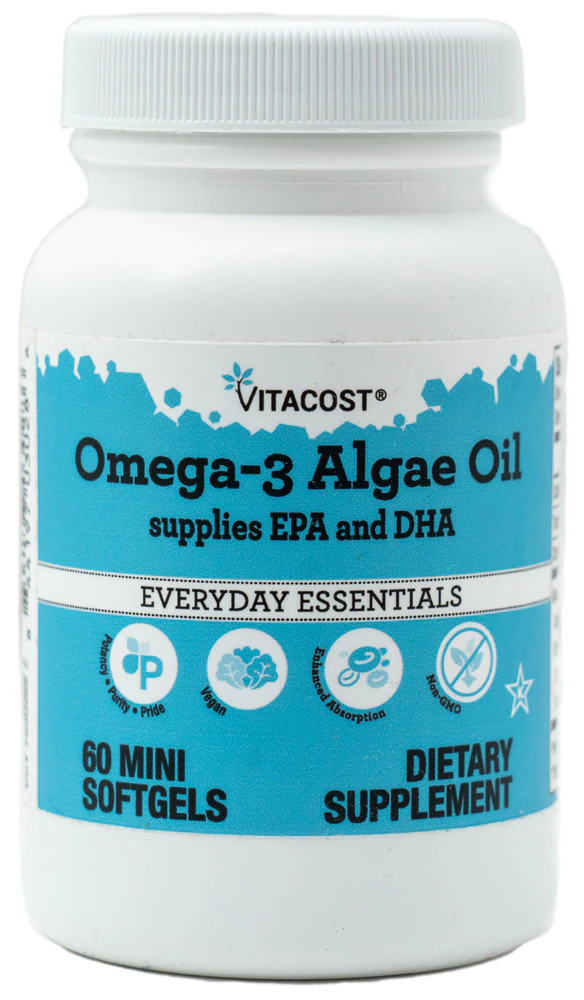 Vitacost Omega-3 Algae Oil -- 60 Softgels
