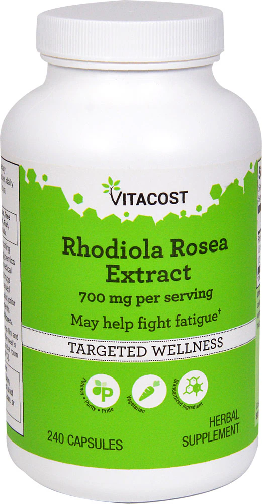 Vitacost Rhodiola Rosea Extract - Standardized -- 700 mg per serving - 240 Vegetarian Capsules