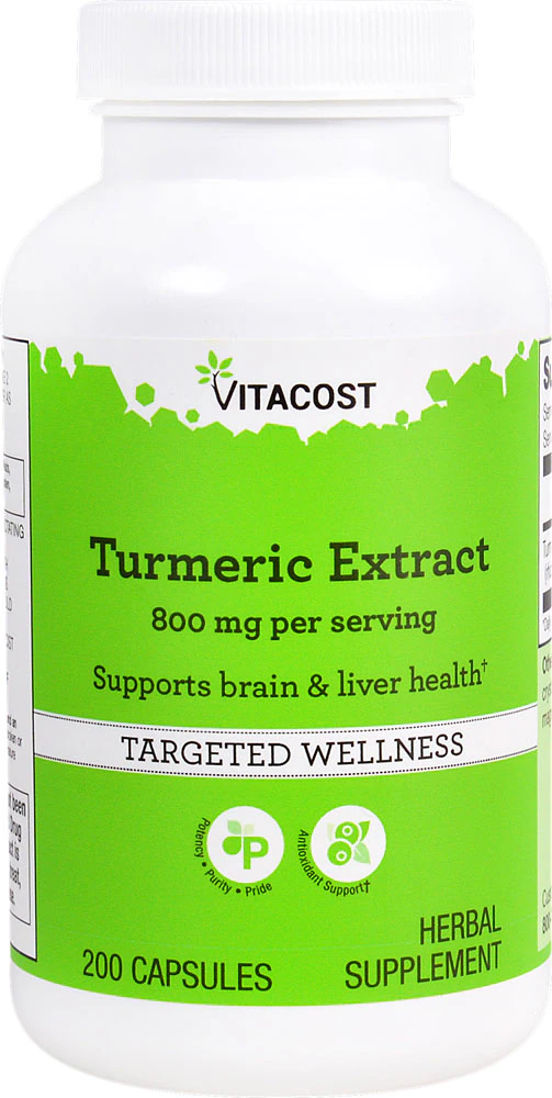 Vitacost Turmeric Extract -- 800 mg per serving - Source of Curcumin - 200 Capsules