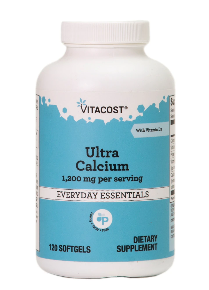 Vitacost Ultra Calcium 1,200 mg per serving with Vitamin D3 -- 120 Softgels