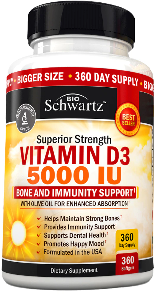 BioSchwartz Vitamin D3 -- 5000 IU - 360 Softgels
