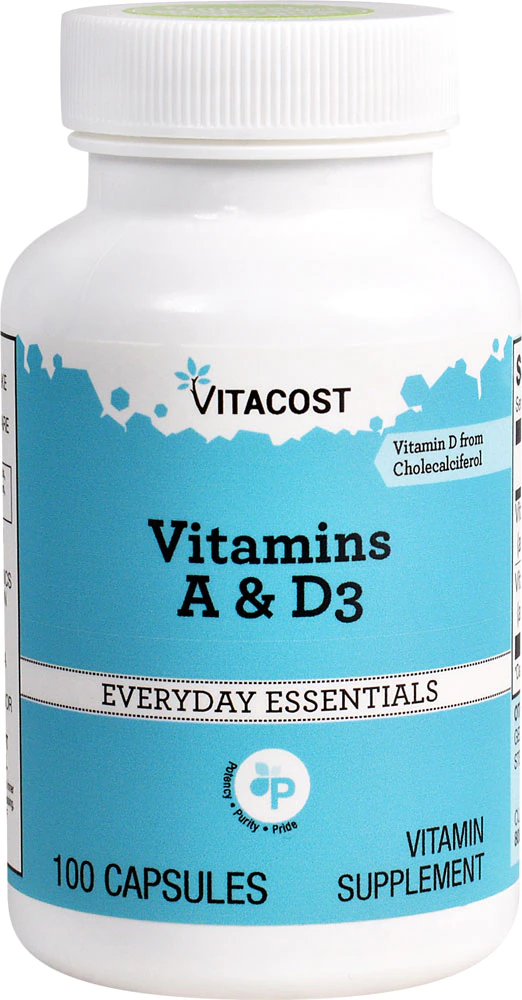 Vitacost Vitamins A & D3 -- 100 Capsules