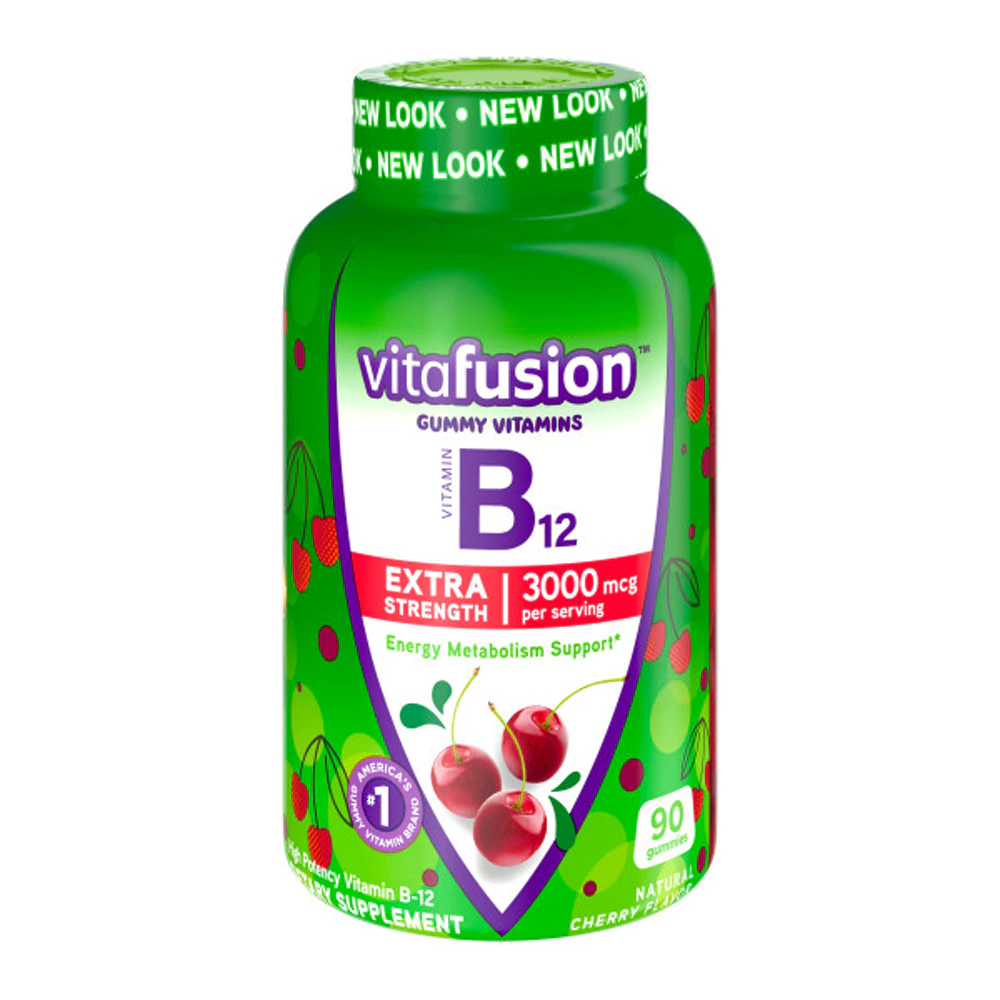 Vitafusion Extra Strength B-12 Natural Cherry -- 3000 mcg - 90 Gummies