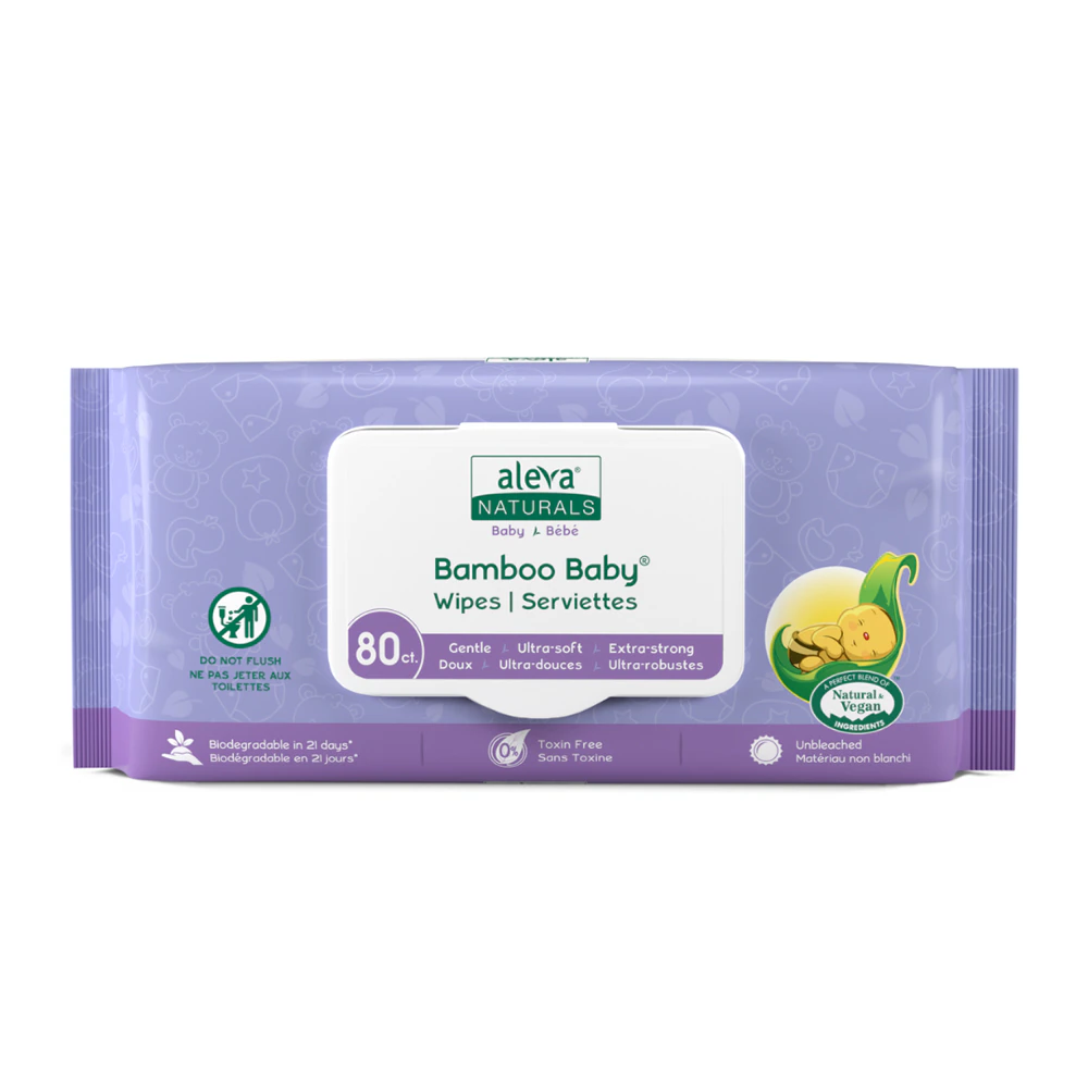 Aleva Naturals Bamboo Baby Wipes -- 80 Wipes