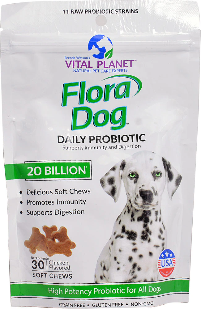 Vital Planet Flora Dog Daily Probiotic Chicken -- 20 billion - 30 Soft Chews