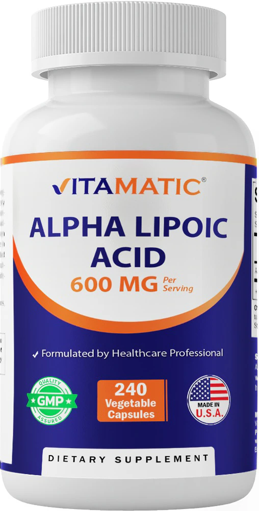 Vitamatic Alpha Lipoic Acid (ALA) -- 600 mg per serving - 240 Vegetable Capsules