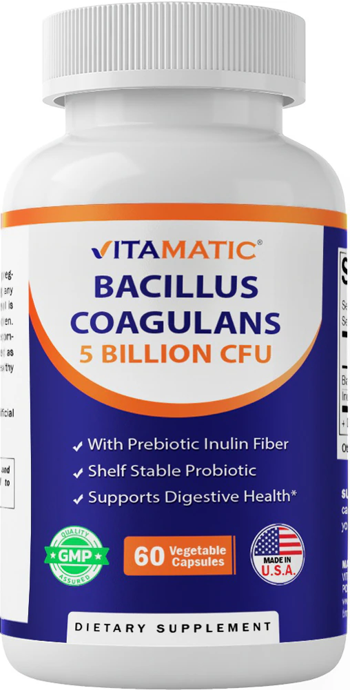 Vitamatic Bacillus Coagulans 5 Billion CFU -- 60 Vegetable Capsules