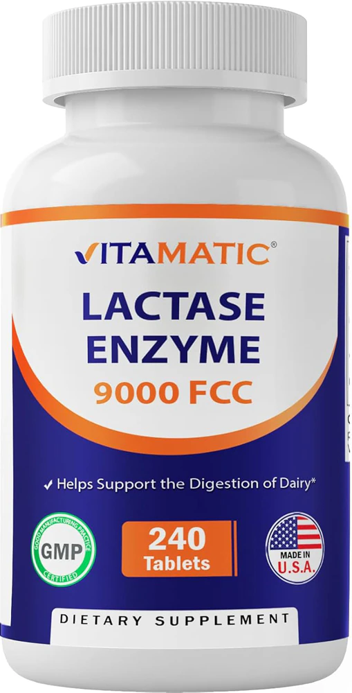 Vitamatic Lactase Enzyme -- 9000 FCC - 240 Tablets