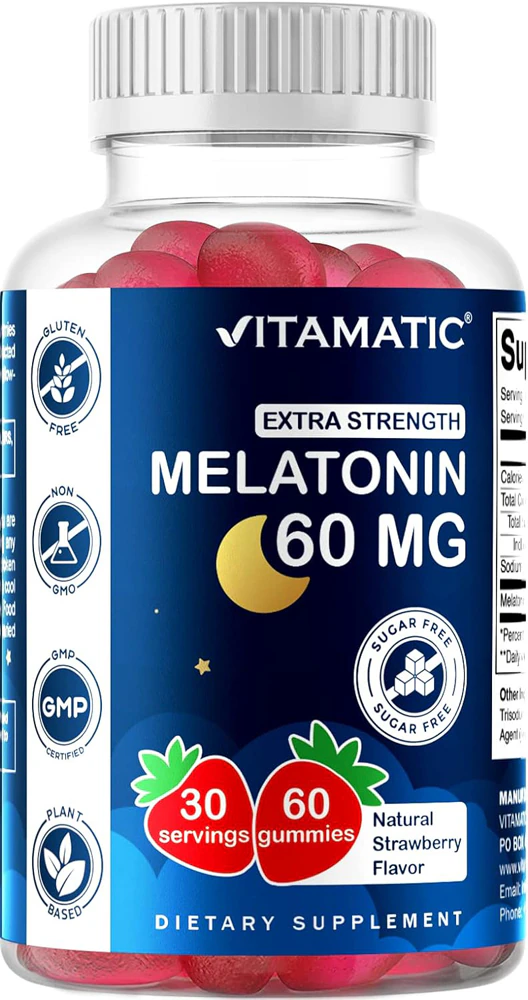 Vitamatic Sugar Free Melatonin -- 60 mg - 60 Gummies