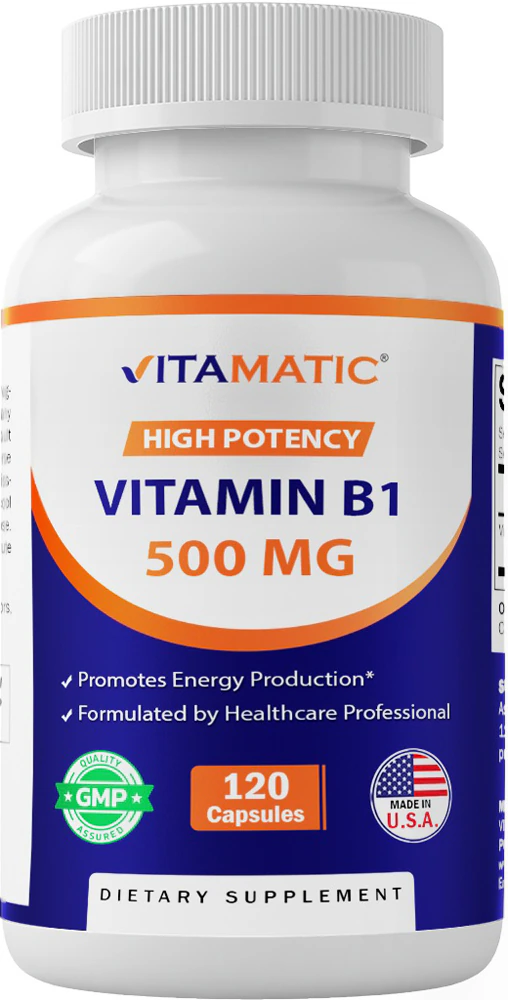 Vitamatic Vitamin B1 - Thiamine -- 500 mg - 120 Capsules