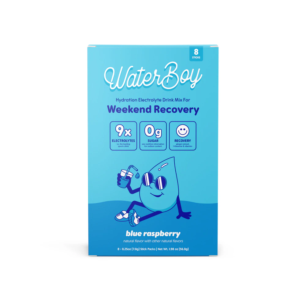 WaterBoy Weekend Recovery Blue Raspberry -- 8 Stick Packs