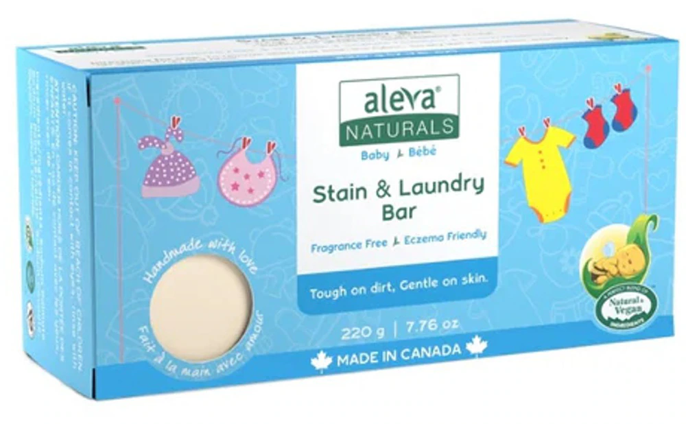 Aleva Naturals Stain & Laundry Bar Fragrance Free -- 7.76 oz