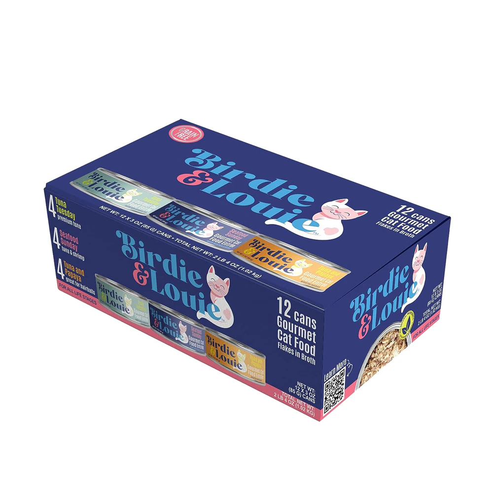Birdie & Louie Wet Cat Food Variety Pack -- 12 Cans