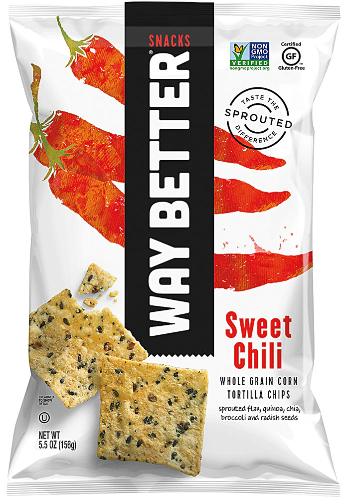 Way Better Snacks Gluten Free Non-GMO Whole Grain Corn Tortilla Chips Sweet Chili -- 5.5 oz