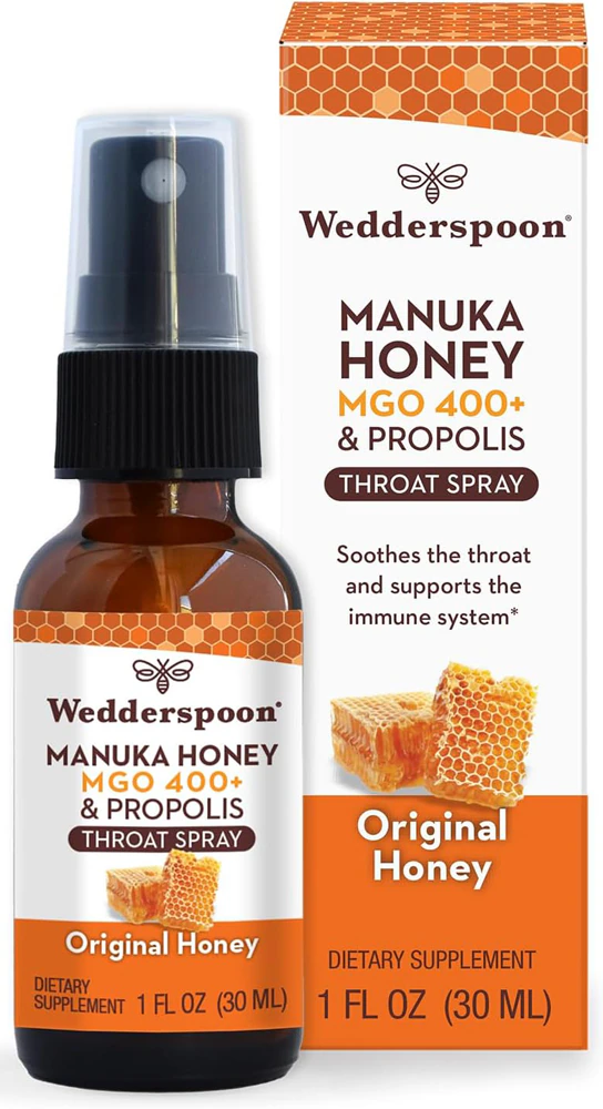 Wedderspoon Manuka Honey & Propolis Throat Spray Original Honey -- 1 fl oz