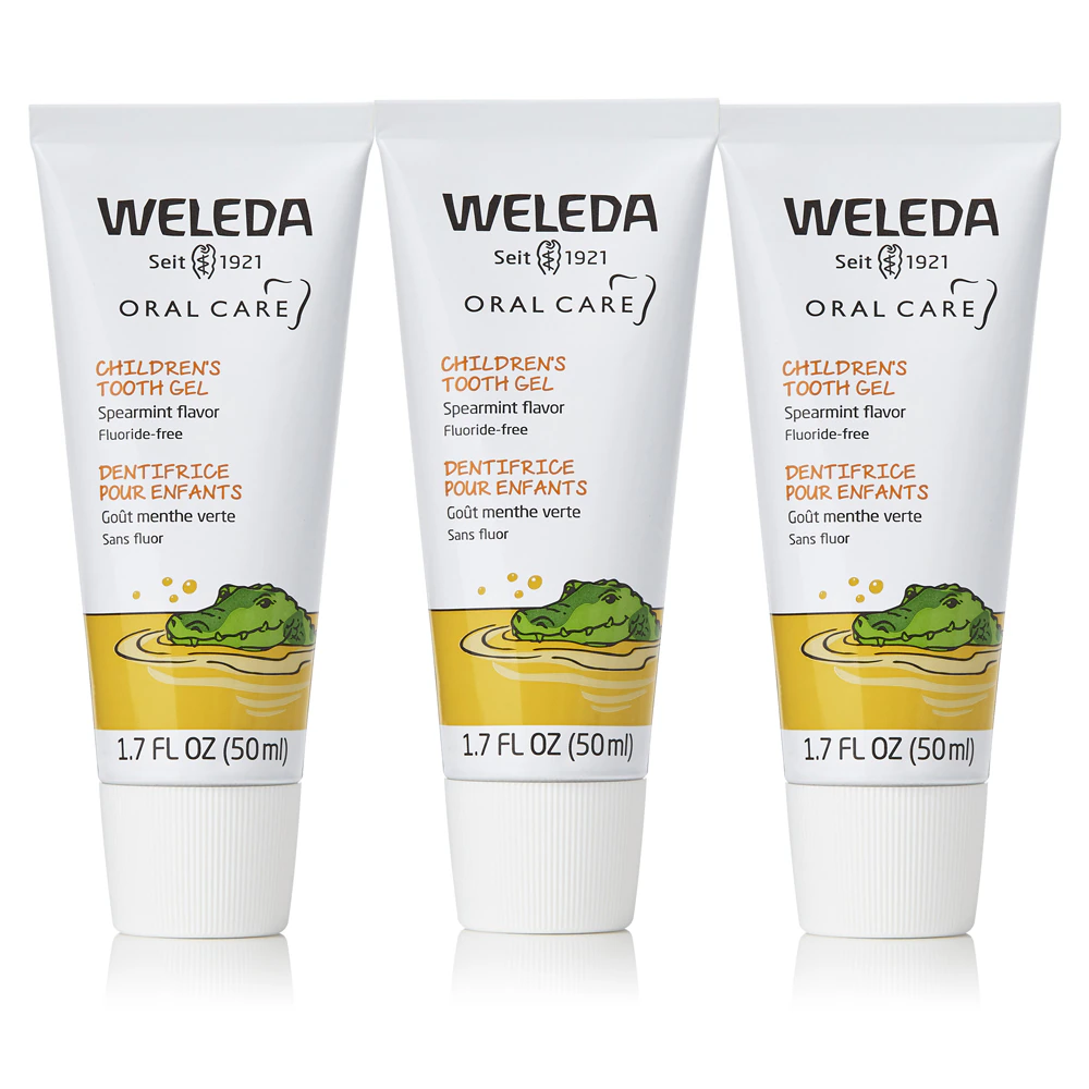 Weleda Oral Care Children's Tooth Gel Toothpaste Fluoride Free Spearmint -- 1.7 fl oz Each / Pack of 3
