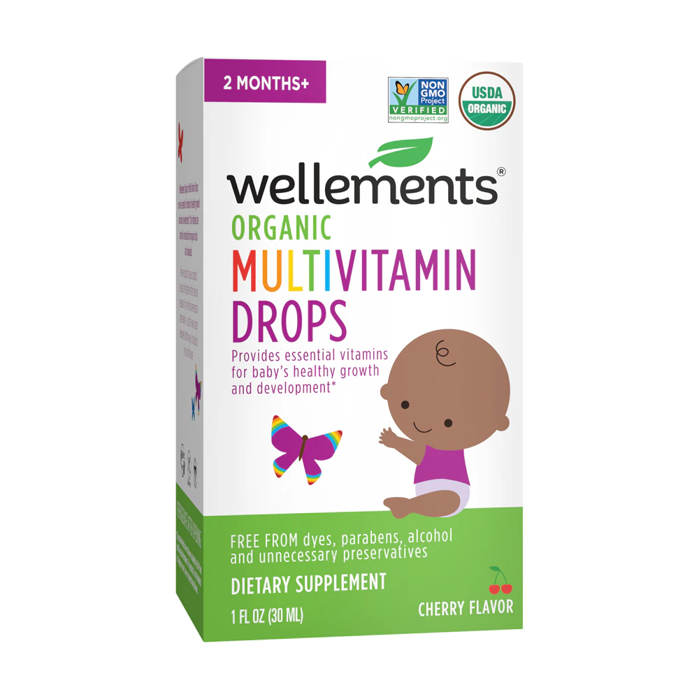Wellements Organic Baby Multivitamin Drops 2 Months+ Cherry -- 1 fl oz