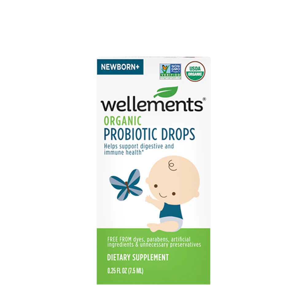 Wellements Organic Baby Probiotic Drops Newborn+ -- 0.25 fl oz