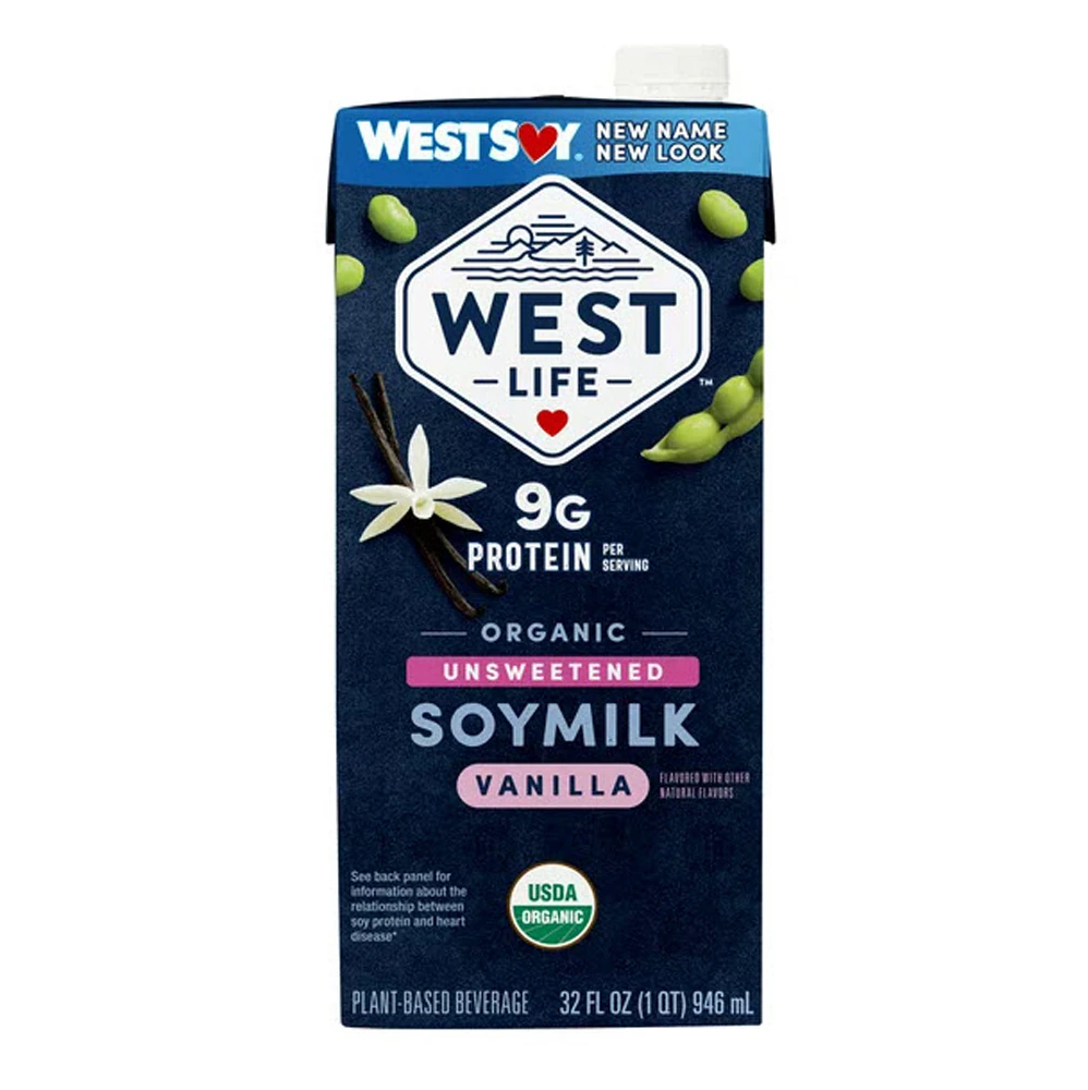 West Life Organic Unsweetened Soy Milk Vanilla -- 32 fl oz