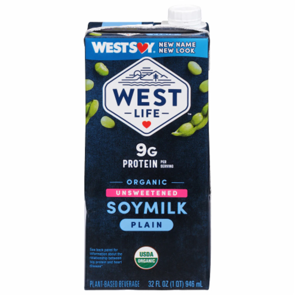 West Life Organic Unsweetened Soymilk Plain -- 32 fl oz