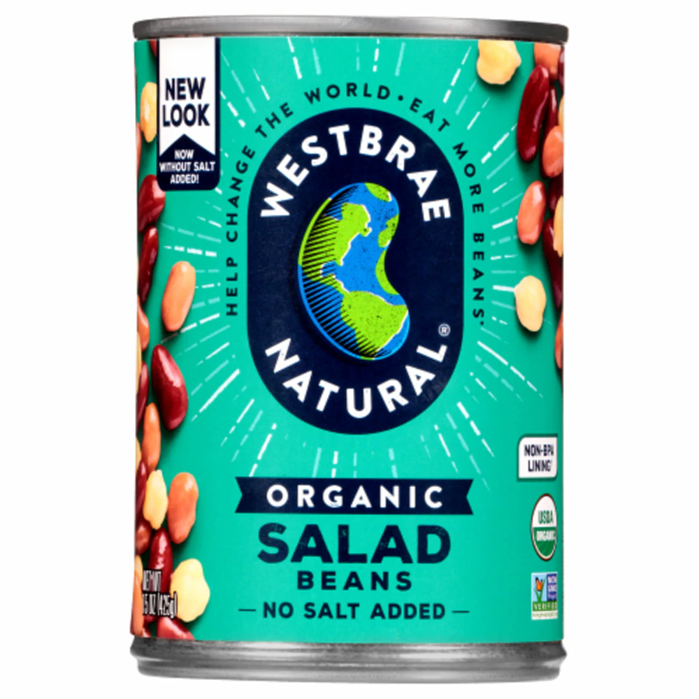 Westbrae Natural Organic Salad Beans Low Sodium -- 15 oz