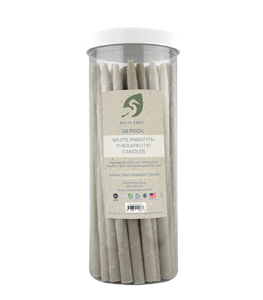 White Egret Therapeutic Ear Candles - Paraffin -- 50 Candles