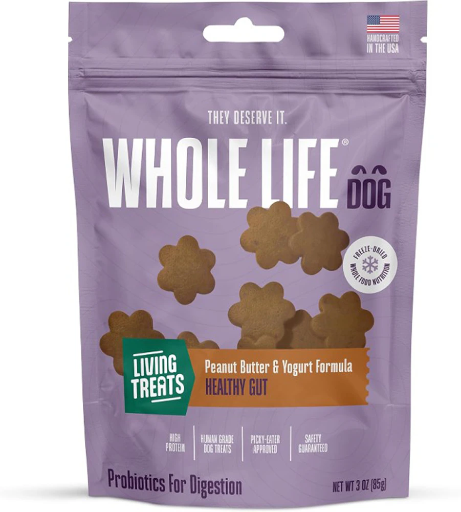 Whole Life Pet Dog Probiotics Living Treats Healthy Gut Real Peanut Butter -- 3 oz