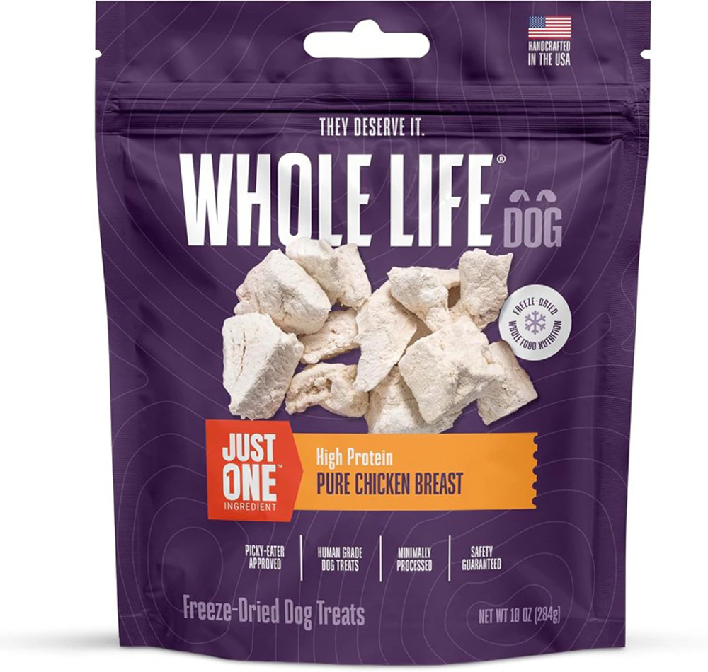 Whole Life Pet Dog Treats One Ingredient High Protein Pure Chicken Breast -- 10 oz