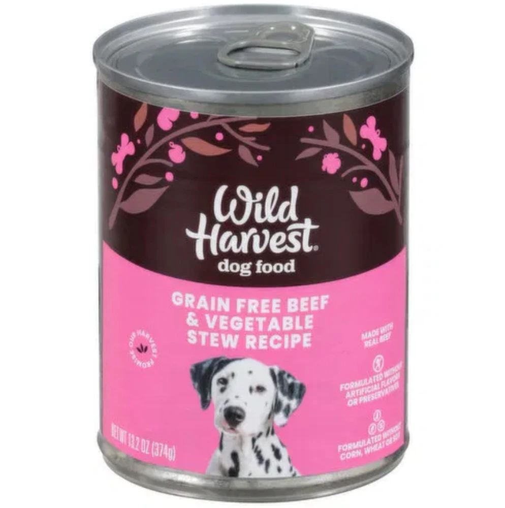 Wild Harvest Grain Free Beef & Vegetable Stew Recipe Wet Dog Food Beef Stew -- 13.2 oz