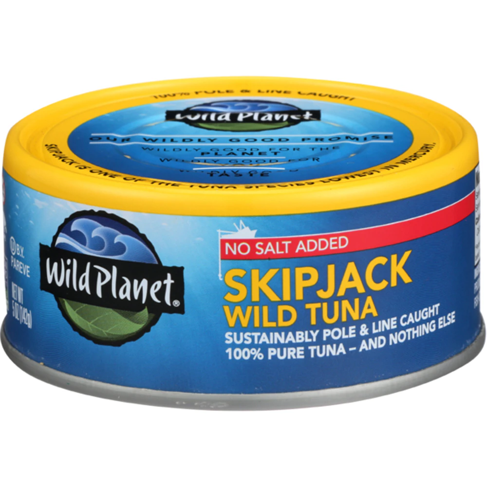 Wild Planet SkipJack Wild Can Tuna No Salt Added -- 5 oz