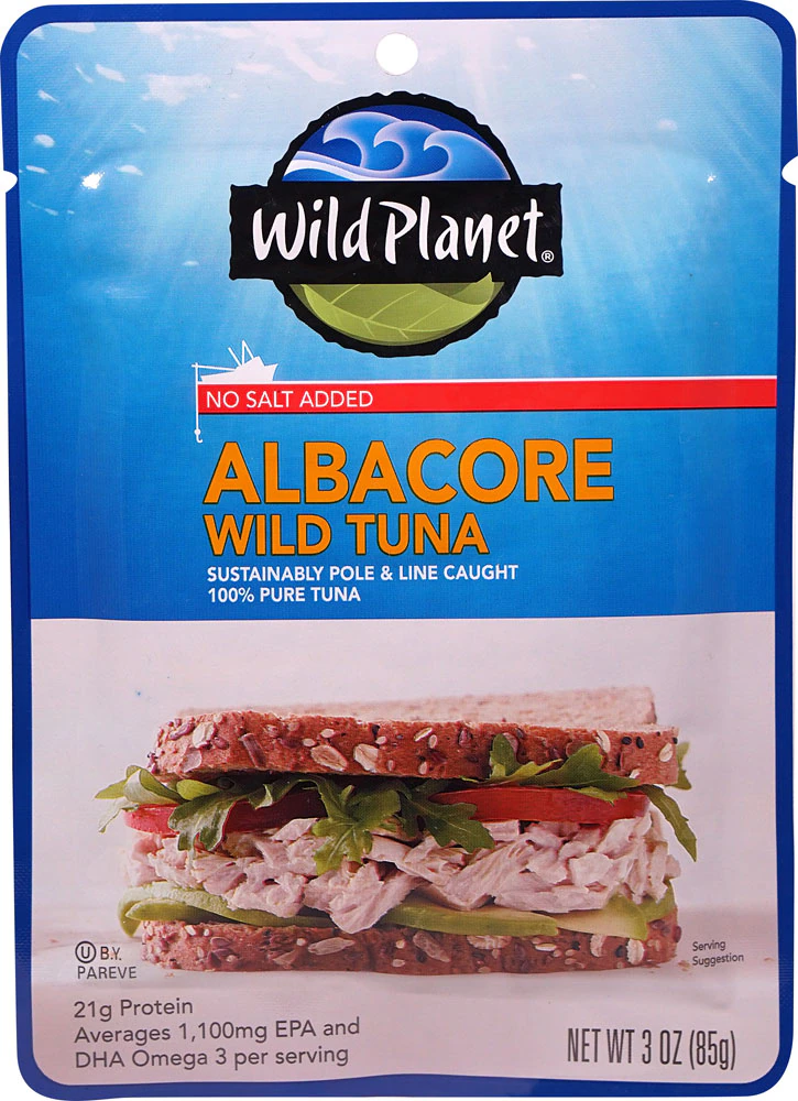 Wild Planet Wild Albacore Tuna No Salt Added -- 3 oz