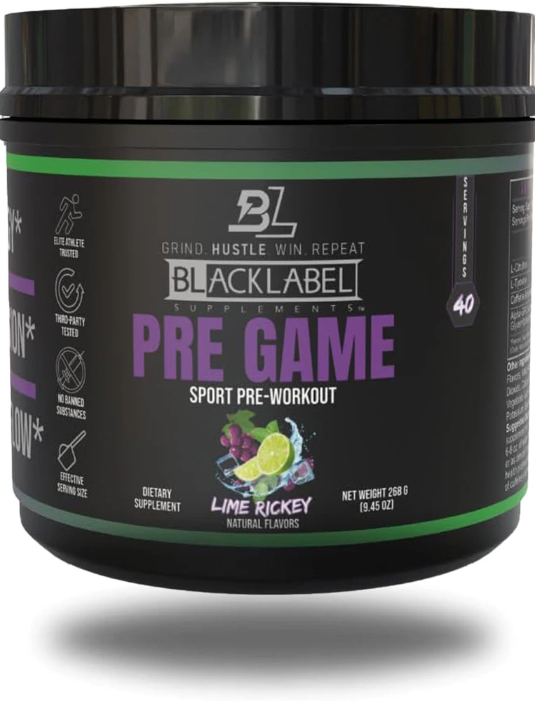 BlackLabel Supplements Pre Game - NSF Certified for Sport Lime Rickey -- 40 Servings