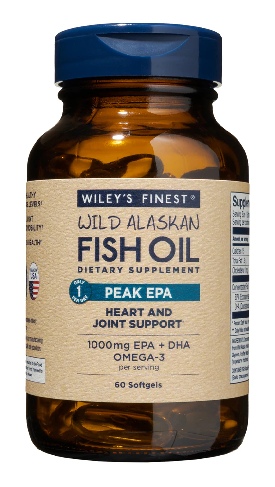 Wiley's Finest Wild Alaskan Fish Oil Peak EPA -- 1250 mg - 60 Fish Softgels
