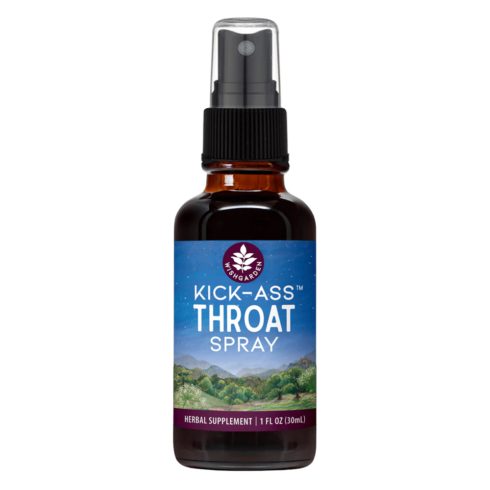 WishGarden Herbs Kick-Ass Throat Spray -- 1 fl oz
