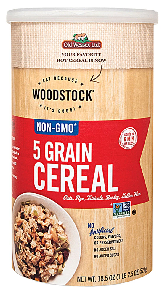 Woodstock Non-GMO Hot Cereal 5 Grain -- 18.5 oz
