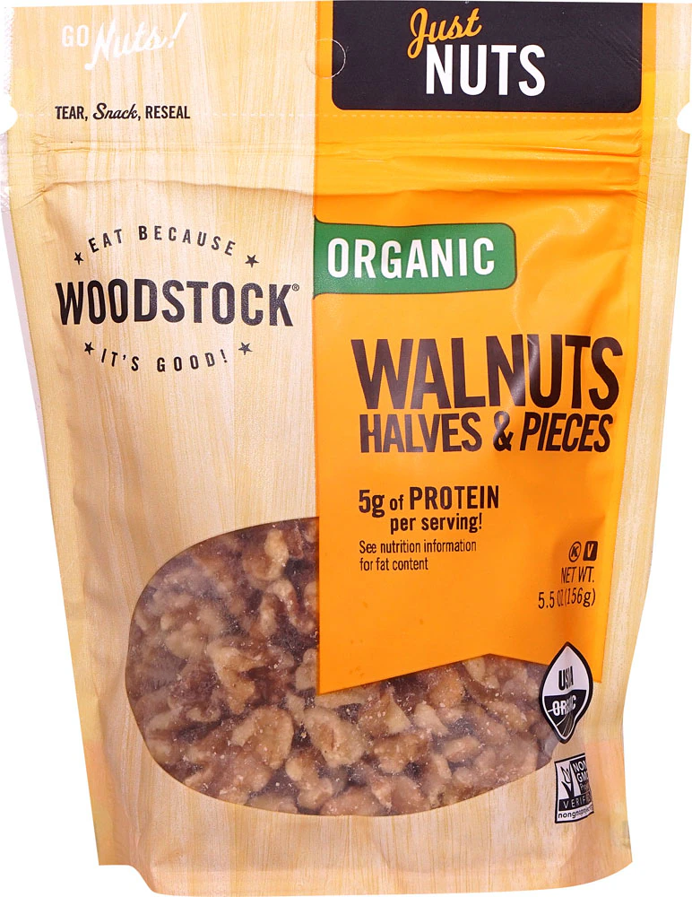 Woodstock Organic Walnuts Halves & Pieces -- 5.5 oz