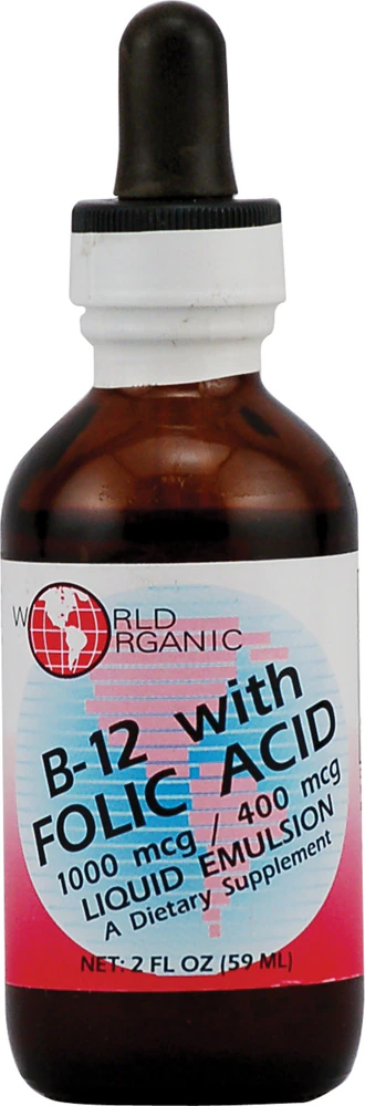 World Organic B-12 with Folic Acid -- 2 fl oz