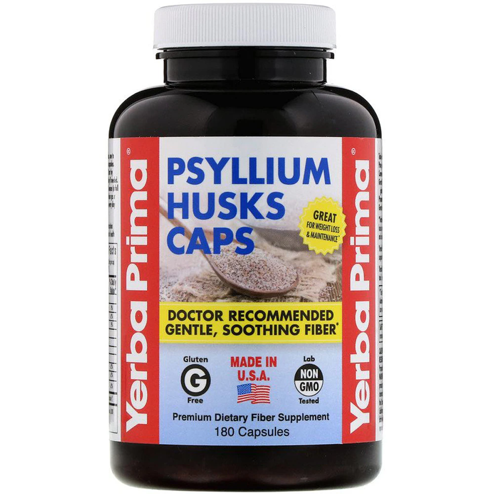 Yerba Prima Psyllium Husks Caps -- 180 Capsules