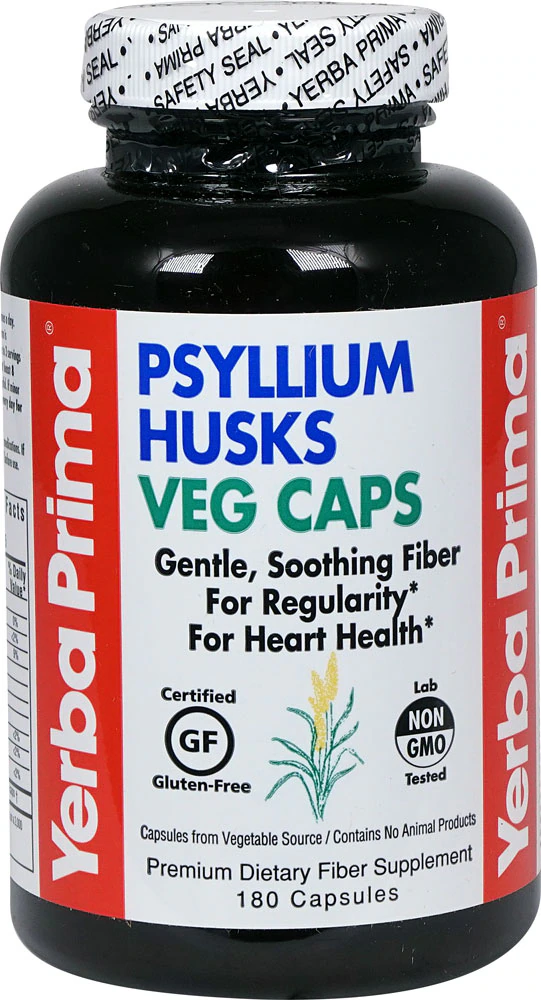 Yerba Prima Psyllium Husks Veg Caps -- 180 Vegetarian Capsules
