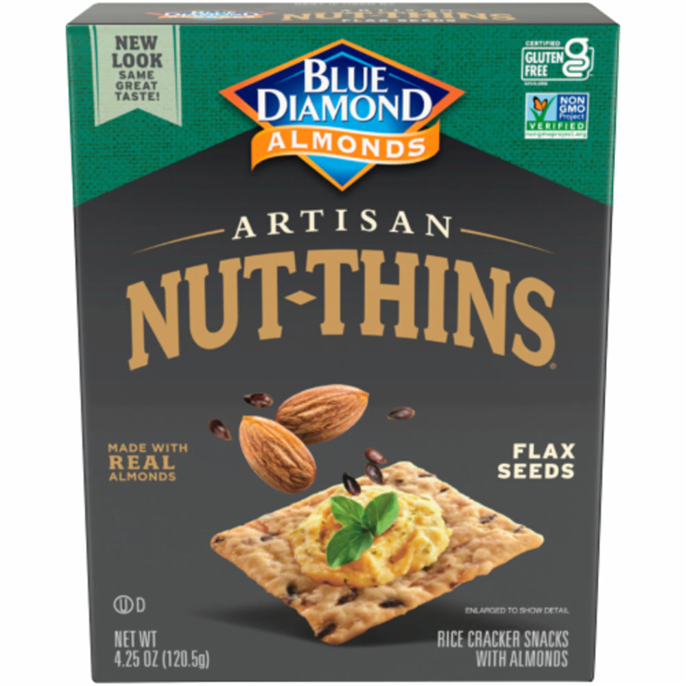 Blue Diamond Artisan Nut-Thins Cracker Snacks Flax Seeds -- 4.25 oz