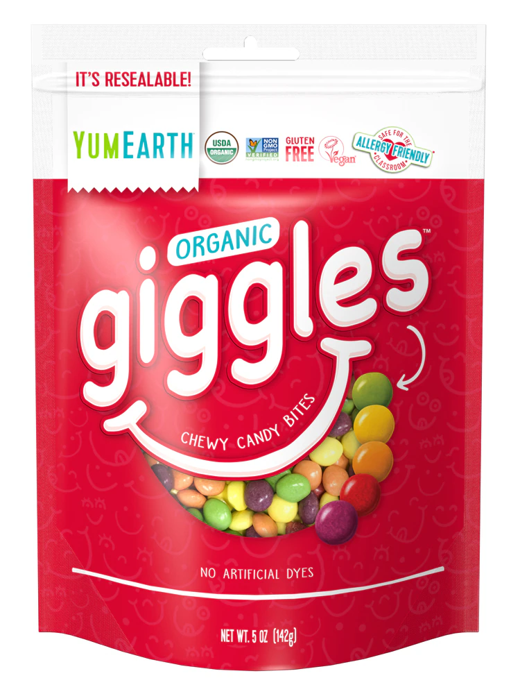 YumEarth Giggles Chewy Candy Bites Non-GMO Organic Fruit -- 5 oz