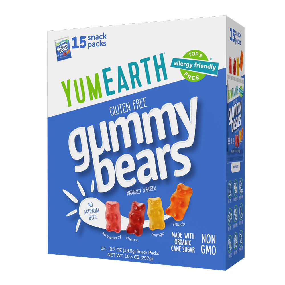 YumEarth Gummy Bears Non-GMO Favorite Fruits Assorted Fruit -- 15 Pack