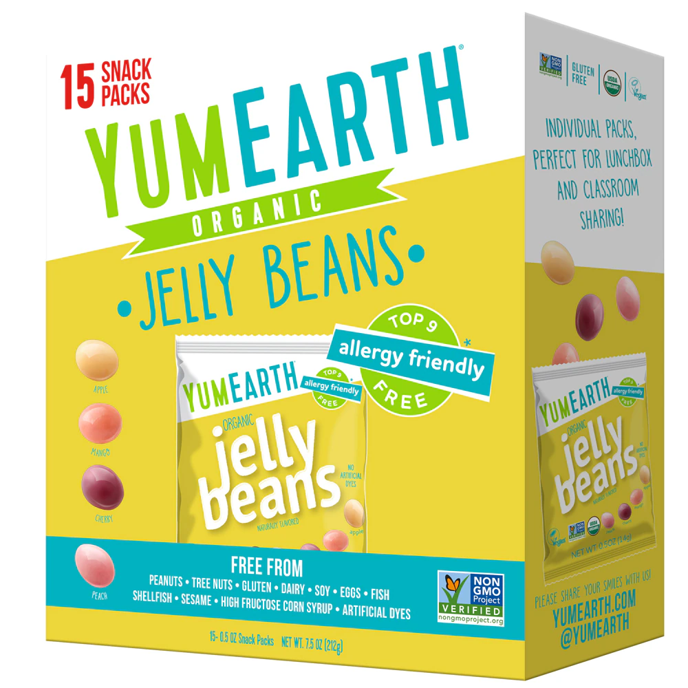 YumEarth Organic Jelly Beans Snack Packs -- 15 Packs