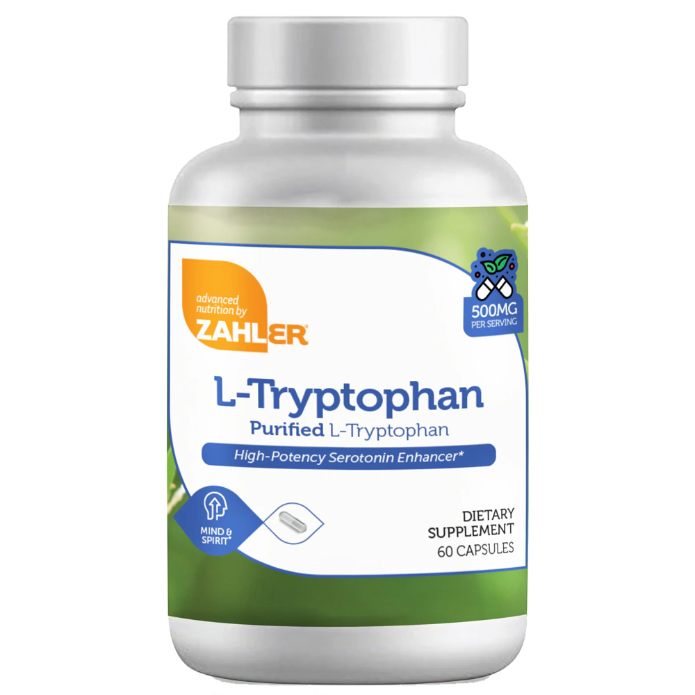 Zahler L-Tryptophan Purified L-Tryptophan -- 500 mg - 60 Capsules