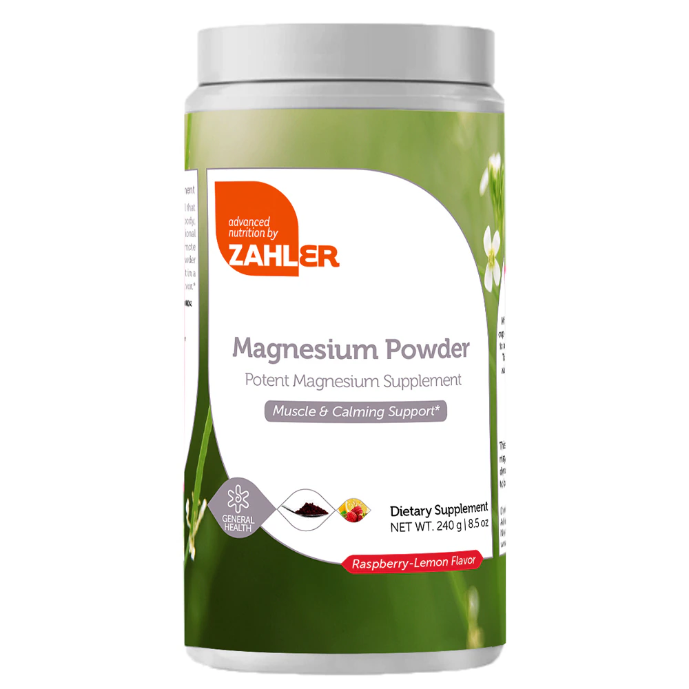 Zahler Magnesium Powder Raspberry Lemon -- 350 mg - 8.5 oz