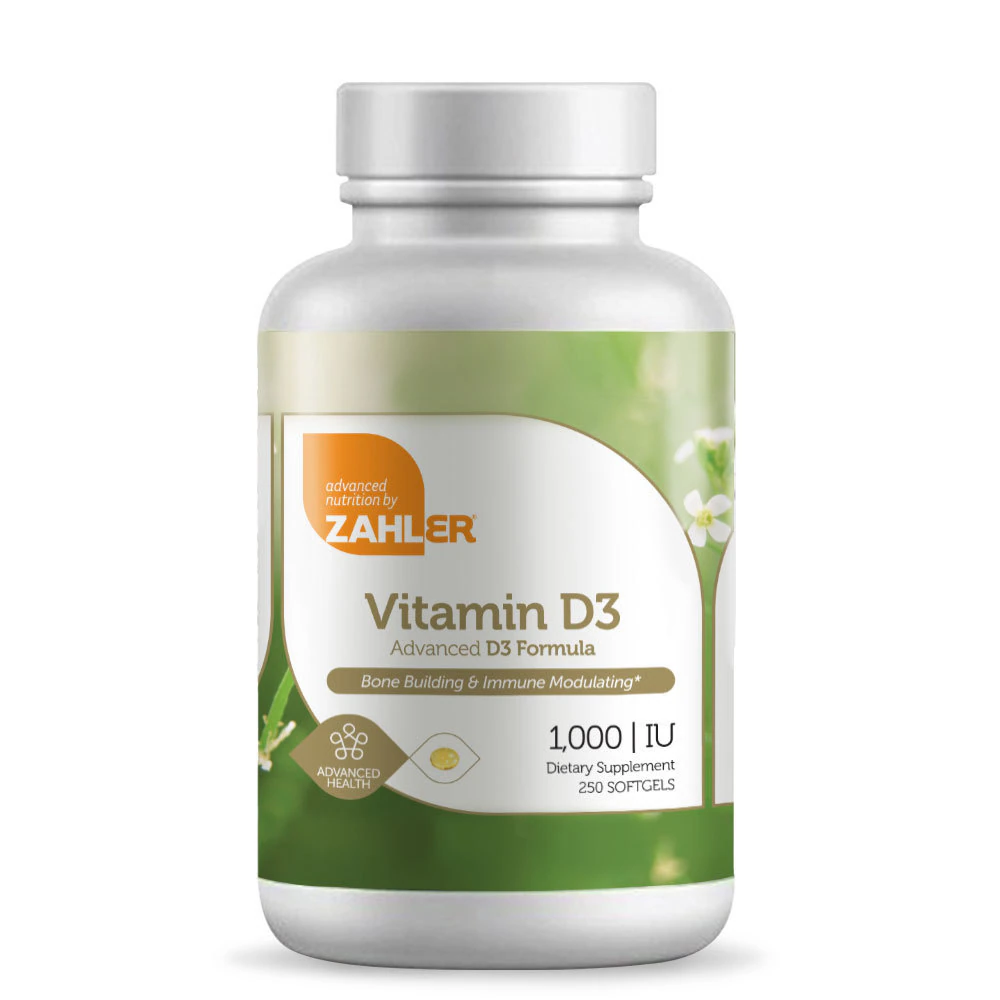 Zahler Vitamin D3 -- 1000 IU - 250 Softgels