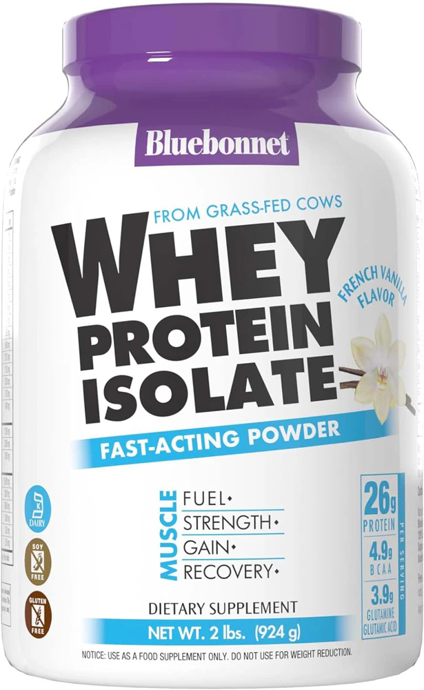 Bluebonnet Nutrition 100% Natural Whey Protein Isolate Natural French Vanilla -- 2 lbs