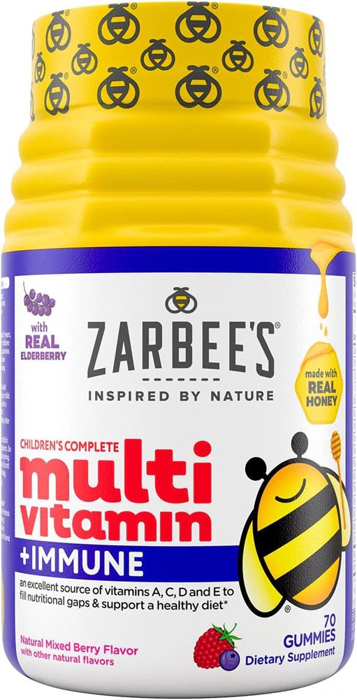 Zarbee's Children's Complete Multivitamin + Immune 2+ Years Natural Mixed Berry -- 70 Gummies