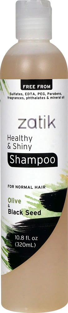 Zatik Healthy & Shiny Shampoo Olive & Black Seed -- 10.8 fl oz